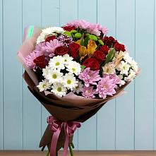 Букет цветов из:  Розы, Хризантемы и Альстромерии в Чистые Боры