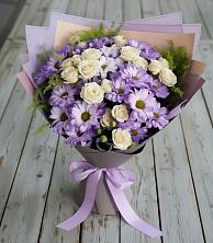 Букет цветов из:  Хризантемы и Розы в Чистые Боры